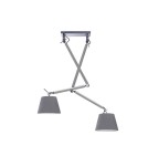 Lampy wiszące podwójne - AZzardo ZYTA 2 S Wisząca Alu/GR 2xE27 MD2300-2S Alu/GR - produkt 1