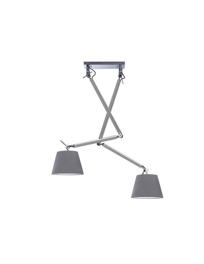 Lampy wiszące podwójne - AZzardo ZYTA 2 S Wisząca Alu/GR 2xE27 MD2300-2S Alu/GR - produkt kolory-swiatla.pl 1