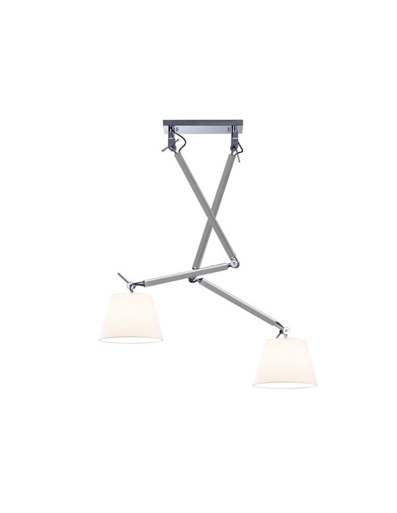 AZzardo ZYTA 2 S Wisząca Alu/WH 2xE27 MD2300-2S Alu/WH