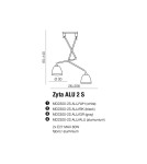 Lampy wiszące podwójne - AZzardo ZYTA 2 S Wisząca Alu/WH 2xE27 MD2300-2S Alu/WH - produkt 3