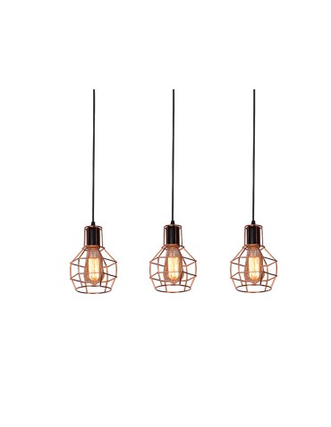 Azzardo CARRON 3 LINE COPPER 3xE27 Wisząca Miedź AZ2141