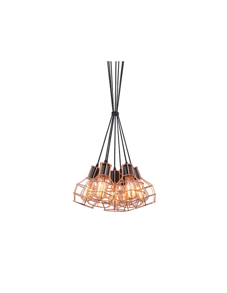 Lampy wiszące - Azzardo CARRON 7 COPPER 7xE27 Wisząca Miedź AZ2142 - produkt kolory-swiatla.pl 1