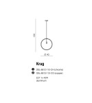 Lampy wiszące - Azzardo KRUG COPPER 1xE27 Wisząca Miedź AZ2113 - produkt 4