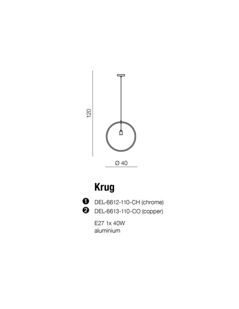 Lampy wiszące - Azzardo KRUG COPPER 1xE27 Wisząca Miedź AZ2113 - produkt kolory-swiatla.pl 4