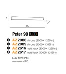 Kinkiety łazienkowe - Azzardo PETER 90 3000 CHROME 1xLED Ścienna Chrom IP44 AZ2086 - produkt 4