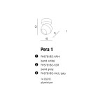 Lampy sufitowe reflektory - Azzardo PERA 1 SAND WHITE 1xGU10 Reflektor Sufitowy Biały Struktura AZ1244 - product 3