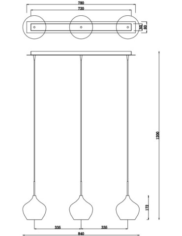 Zuma Line LIBRA 3S Wisząca 3xE14 MD2128B-3S - produkt 2