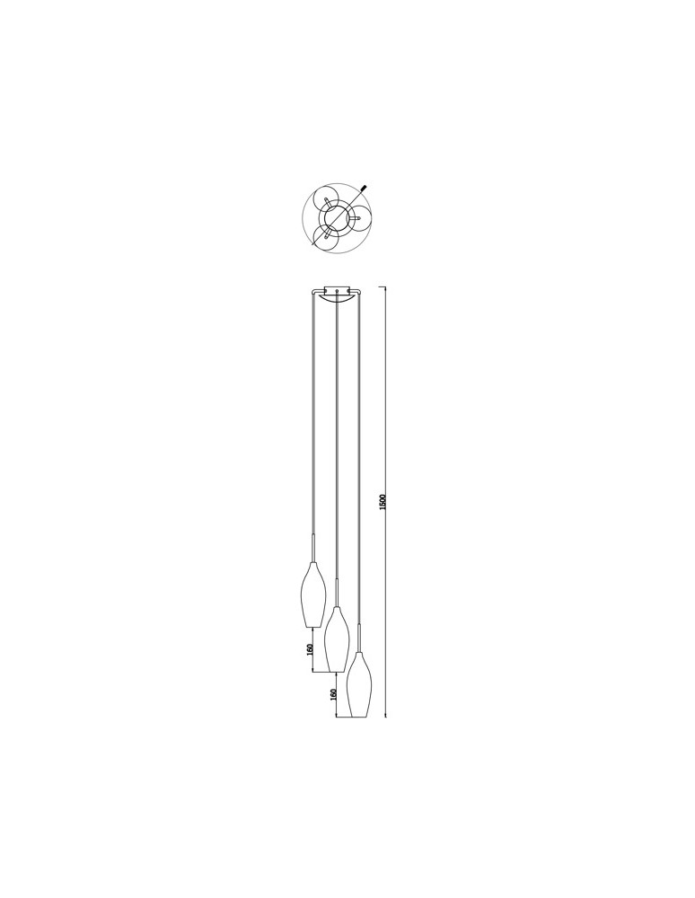 Lampy wiszące potrójne - Zuma Line Champagne 3S Wisząca 3xE14 MD2101A-3S - product kolory-swiatla.pl 2