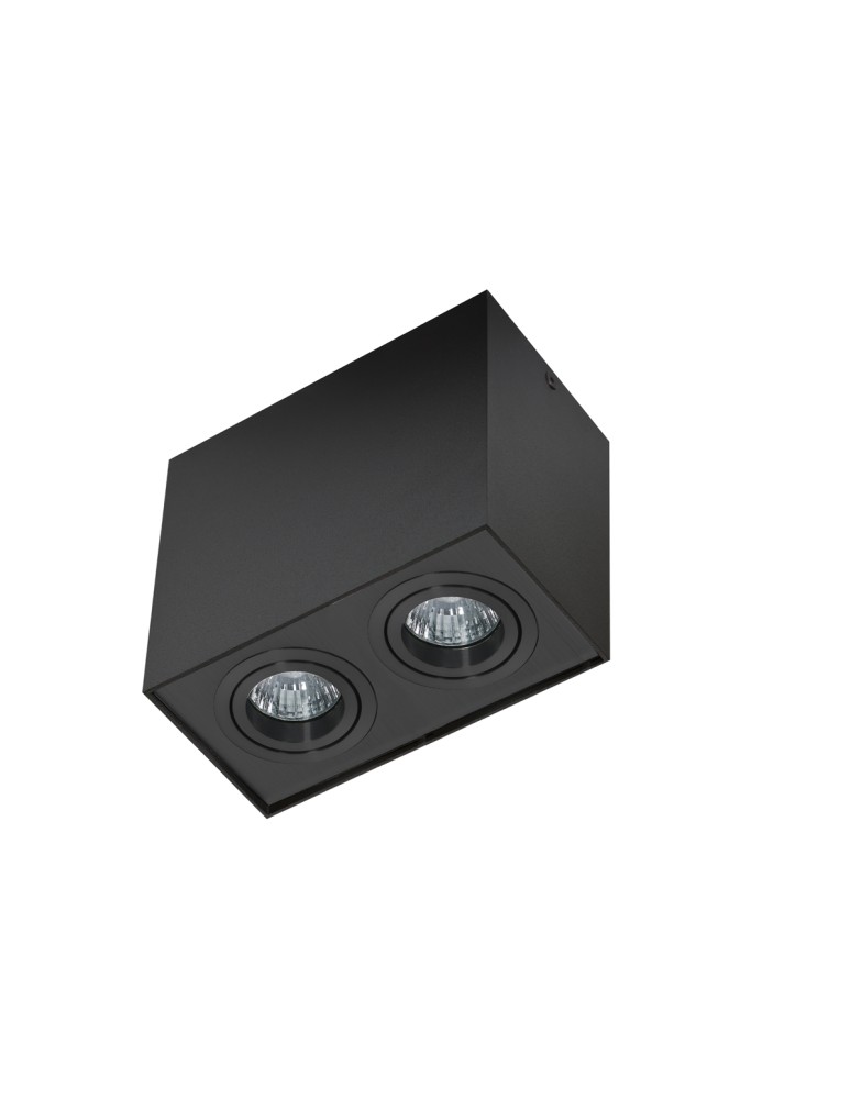 Oprawy sufitowe na wymienne źródło światła - Azzardo ELOY 2 BLACK/BLACK 2xGU10 Natynkowa Czarny AZ2138 - produkt kolory-swiatla.pl 1