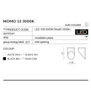 Lampy sufitowe - Azzardo MOMO 12 WHITE 1xLED Natynkowa Biały AZ2280 - product 2