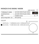 Plafony okrągłe - Azzardo MONZA R 40 3000K WH 1xLED Sufitowa Biały AZ2265 - produkt 3