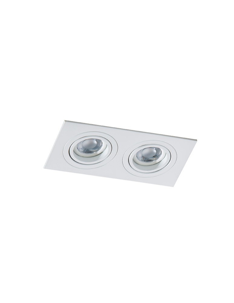 Lampy podtynkowe kwadratowe - Azzardo CARO 2 SQUARE WHITE 2xGU10 Wpuszczana Biały AZ2436 - produkt kolory-swiatla.pl 1