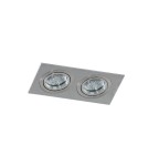 Lampy podtynkowe kwadratowe - Azzardo CARO 2 SQUARE ALUMINIUM 2xGU10 Wpuszczana Aluminium AZ2438 - product 1