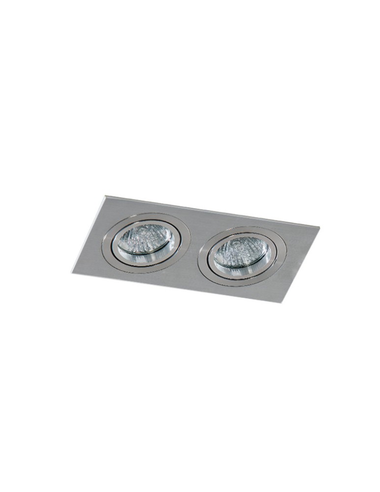 Lampy podtynkowe kwadratowe - Azzardo CARO 2 SQUARE ALUMINIUM 2xGU10 Wpuszczana Aluminium AZ2438 - produkt kolory-swiatla.pl 1