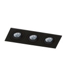Lampy podtynkowe kwadratowe - Azzardo CARO 3 SQUARE BLACK 3xGU10 Wpuszczana Czarny AZ2440 - product 1