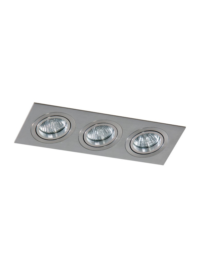 Lampy podtynkowe kwadratowe - Azzardo CARO 3 SQUARE ALUMINIUM 3xGU10 Wpuszczana Aluminium AZ2441 - produkt kolory-swiatla.pl 1