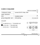 Lampy podtynkowe kwadratowe - Azzardo CARO 3 SQUARE ALUMINIUM 3xGU10 Wpuszczana Aluminium AZ2441 - produkt 3