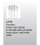 Lampy wiszące LED - Zuma Line LOYA Wisząca Biały LED 9x5W P0461-09C-B5SB - produkt 3