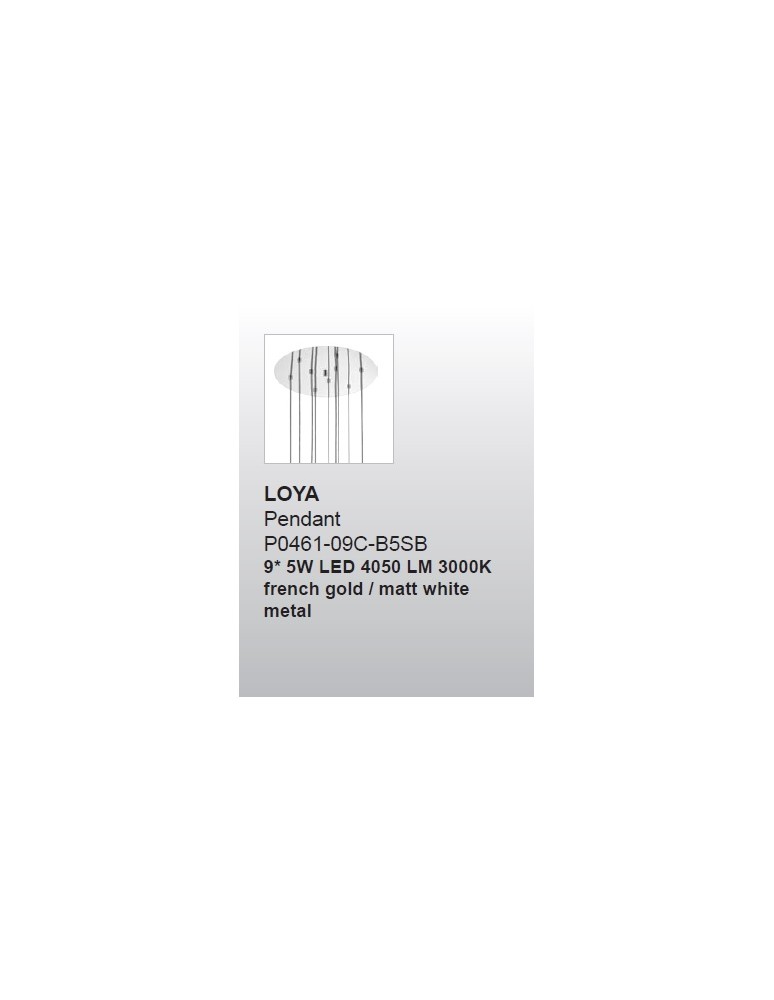 Lampy wiszące LED - Zuma Line LOYA Wisząca Biały LED 9x5W P0461-09C-B5SB - produkt kolory-swiatla.pl 3