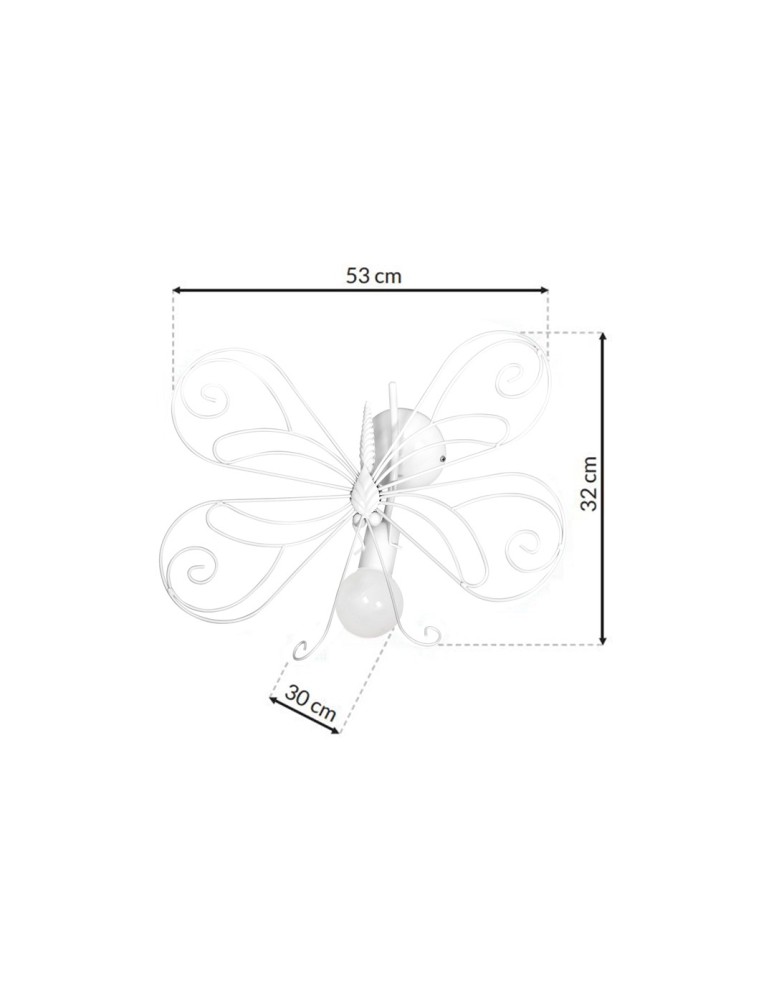 Milagro Kinikiet MOTYL 2 WHITE 1xE27 MLP5331 Milagro Kinikiet MOTYL 2 WHITE 1xE27 MLP5331