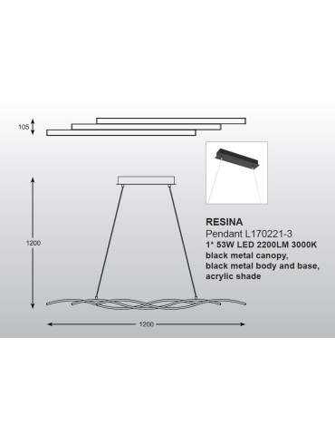 Zuma Line RESINA Wisząca LED 53W L170221-3 - produkt 2