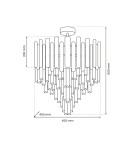 Lampy sufitowe z kryształami - Milagro Plafon MADISON CHROME 9xE14 ML8805 - product 5