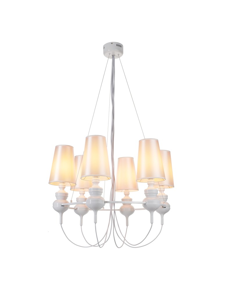 Step into Design Lampa wisząca QUEEN-6 biała