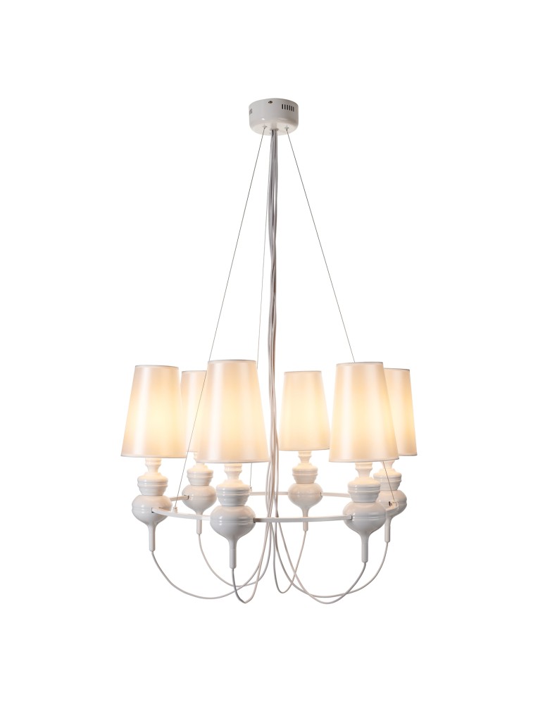Step into Design Lampa wisząca QUEEN-6 biała