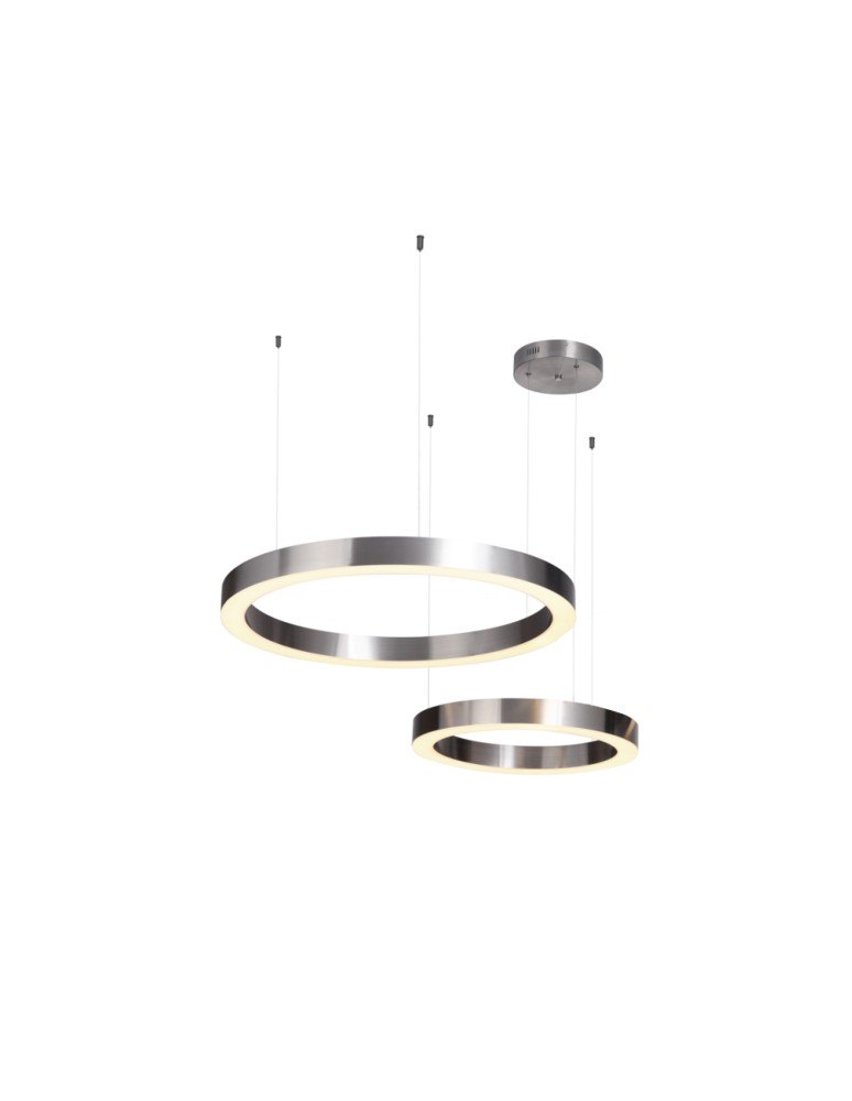 Step into Design Lampa wisząca CIRCLE 60+80 LED nikiel na 1 podsufitce Step into Design Lampa wisząca CIRCLE 60+80 LED nikiel na 1 podsufitce