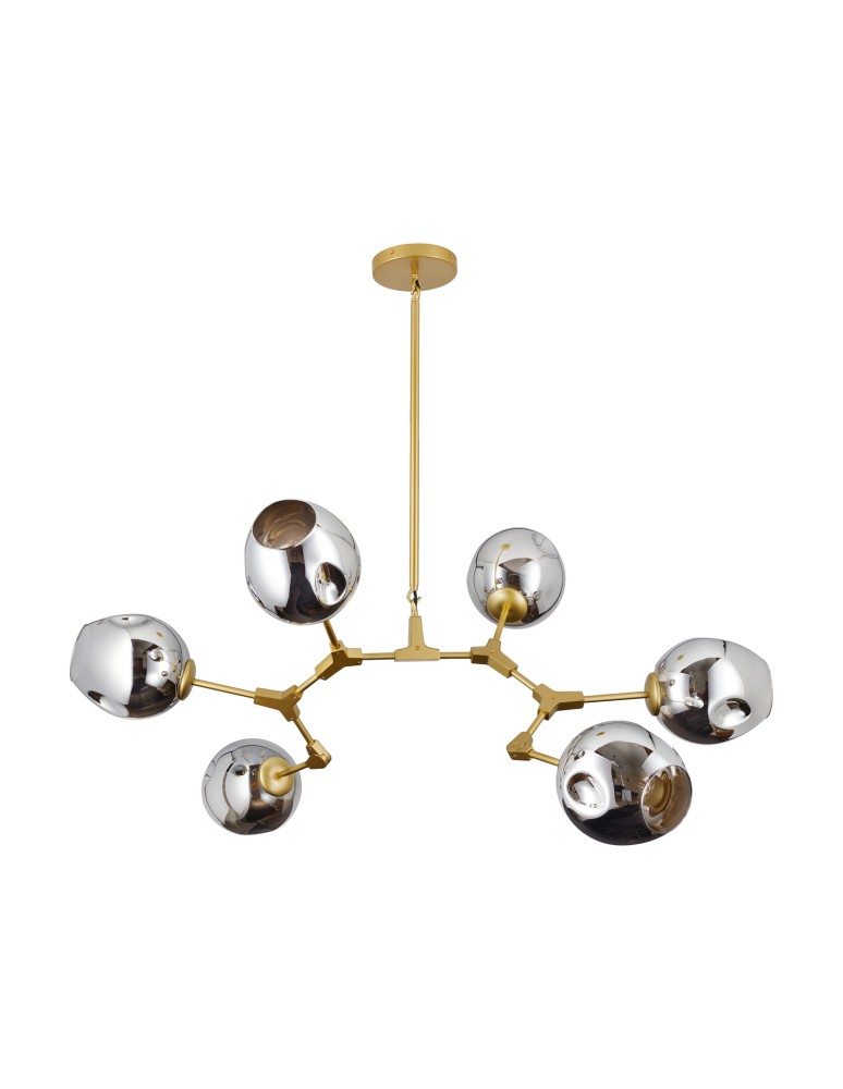 Step into Design Lampa wisząca MODERN ORCHID-9 złoto - szara 150cm Step into Design Lampa wisząca MODERN ORCHID-9 złoto - szara 150cm
