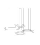 Step into Design Lampa wisząca CIRCLE 80+80+100+120 LED nikiel na 1 podsufitce Step into Design Lampa wisząca CIRCLE 80+80+100+120 LED nikiel na 1 podsufitce