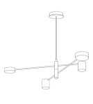 Lampy wiszące LED - Step into Design Lampa wisząca CLEX - 4P LED czarna 100cm - product 6