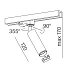 Lampy do szynoprzewodów 3 fazowych - Aqform PET next mini LED M930 20° track czarny struktura 16358-M930-S1-00-12 - product 2