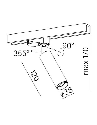 Aqform PET next mini LED M930 20° track czarny struktura - produkt 2