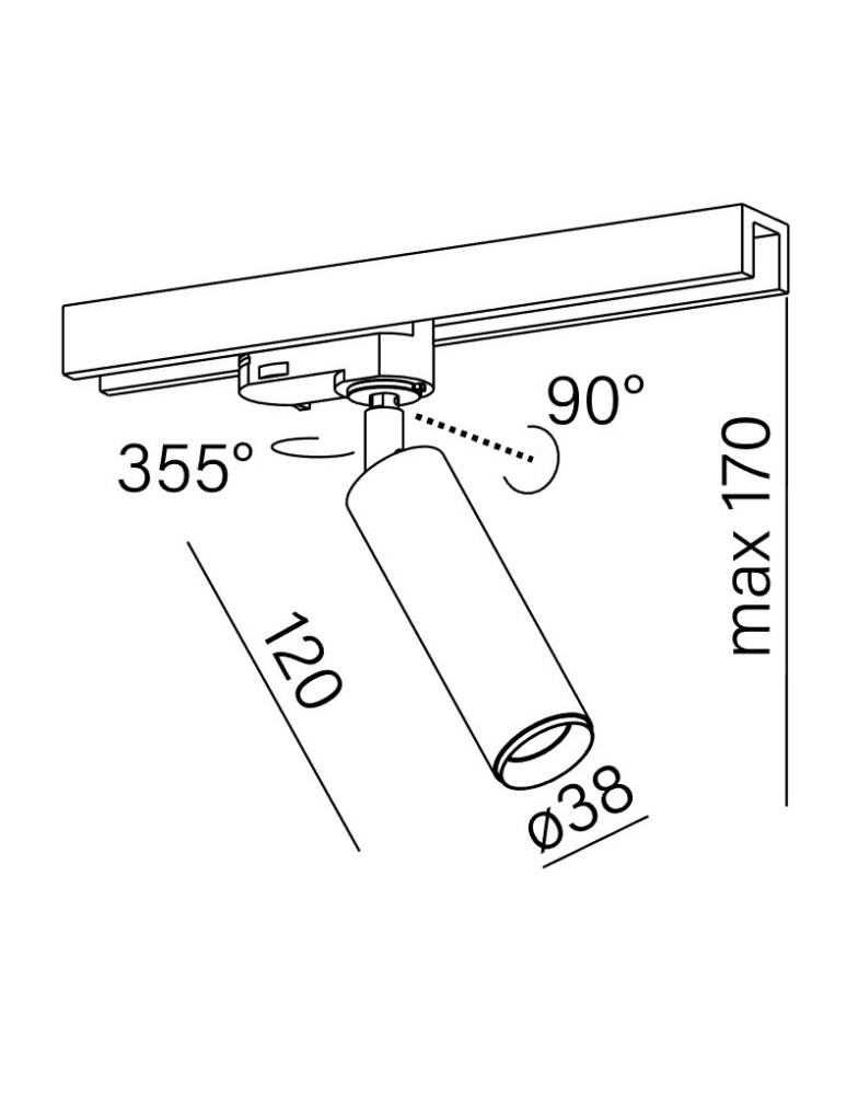Lampy do szynoprzewodów 3 fazowych - Aqform PET next mini LED M930 20° track czarny struktura 16358-M930-S1-00-12 - product kolory-swiatla.pl 2