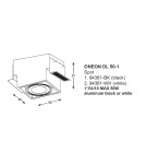 Lampy podtynkowe kwadratowe - Zuma Line ONEON DL 50-1 Czarny 1xGU10 94361-BK - product 2
