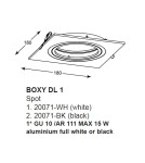 Lampy podtynkowe kwadratowe - Zuma Line BOXY DL 1 Czarny 1xGU10/AR111 Wpust 20071-BK - product 2