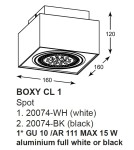 Oprawy sufitowe na wymienne źródło światła - Zuma Line BOXY CL 1 Biały 1xGU10/AR111 Sufitowa 20074-WH - product 2