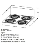 Oprawy sufitowe na wymienne źródło światła - Zuma Line BOXY CL 4 Biały 1xGU10/AR111 Sufitowa 20076-WH - product 2