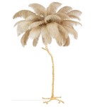 King Home Lampa podłogowa TIFFANY 175 beżowa mosiądz / naturalne pióra (JL0019.BEIGE) King Home Lampa podłogowa TIFFANY 175 beżowa mosiądz / naturalne pióra (JL0019.BEIGE)