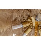 King Home Lampa podłogowa TIFFANY 175 beżowa mosiądz / naturalne pióra (JL0019.BEIGE) King Home Lampa podłogowa TIFFANY 175 beżowa mosiądz / naturalne pióra (JL0019.BEIGE)