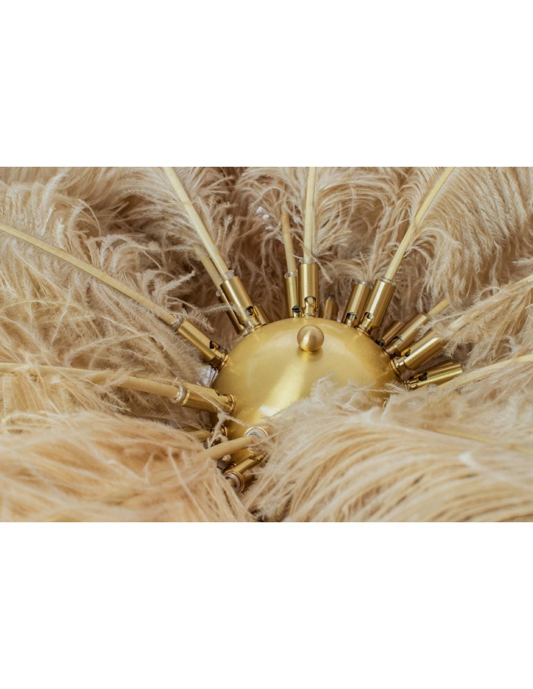 King Home Lampa podłogowa TIFFANY 175 beżowa mosiądz / naturalne pióra (JL0019.BEIGE) King Home Lampa podłogowa TIFFANY 175 beżowa mosiądz / naturalne pióra (JL0019.BEIGE)