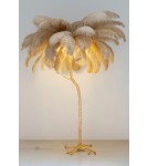 King Home Lampa podłogowa TIFFANY 175 beżowa mosiądz / naturalne pióra (JL0019.BEIGE) King Home Lampa podłogowa TIFFANY 175 beżowa mosiądz / naturalne pióra (JL0019.BEIGE)