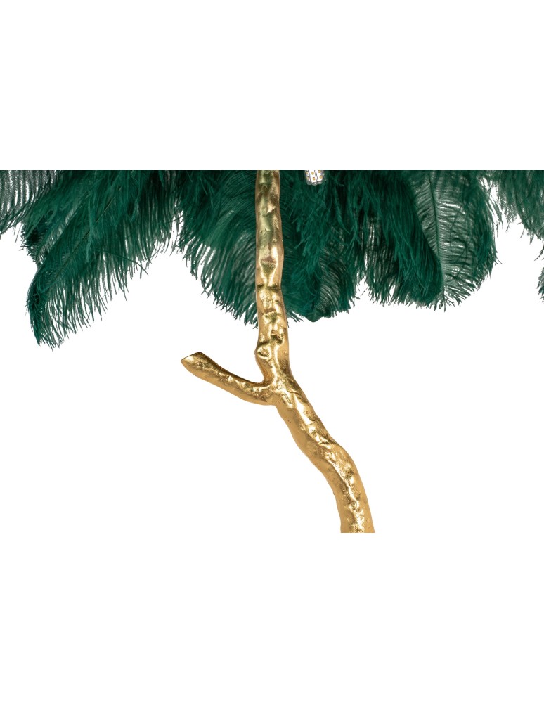 King Home Lampa podłogowa TIFFANY 175 zielona mosiądz / naturalne pióra (JL0019.GREEN) King Home Lampa podłogowa TIFFANY 175 zielona mosiądz / naturalne pióra (JL0019.GREEN)
