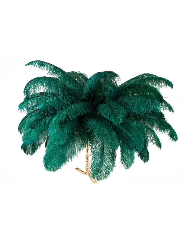 King Home Lampa podłogowa TIFFANY 175 zielona mosiądz / naturalne pióra (JL0019.GREEN) King Home Lampa podłogowa TIFFANY 175 zielona mosiądz / naturalne pióra (JL0019.GREEN)