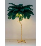 King Home Lampa podłogowa TIFFANY 175 zielona mosiądz / naturalne pióra (JL0019.GREEN) King Home Lampa podłogowa TIFFANY 175 zielona mosiądz / naturalne pióra (JL0019.GREEN)