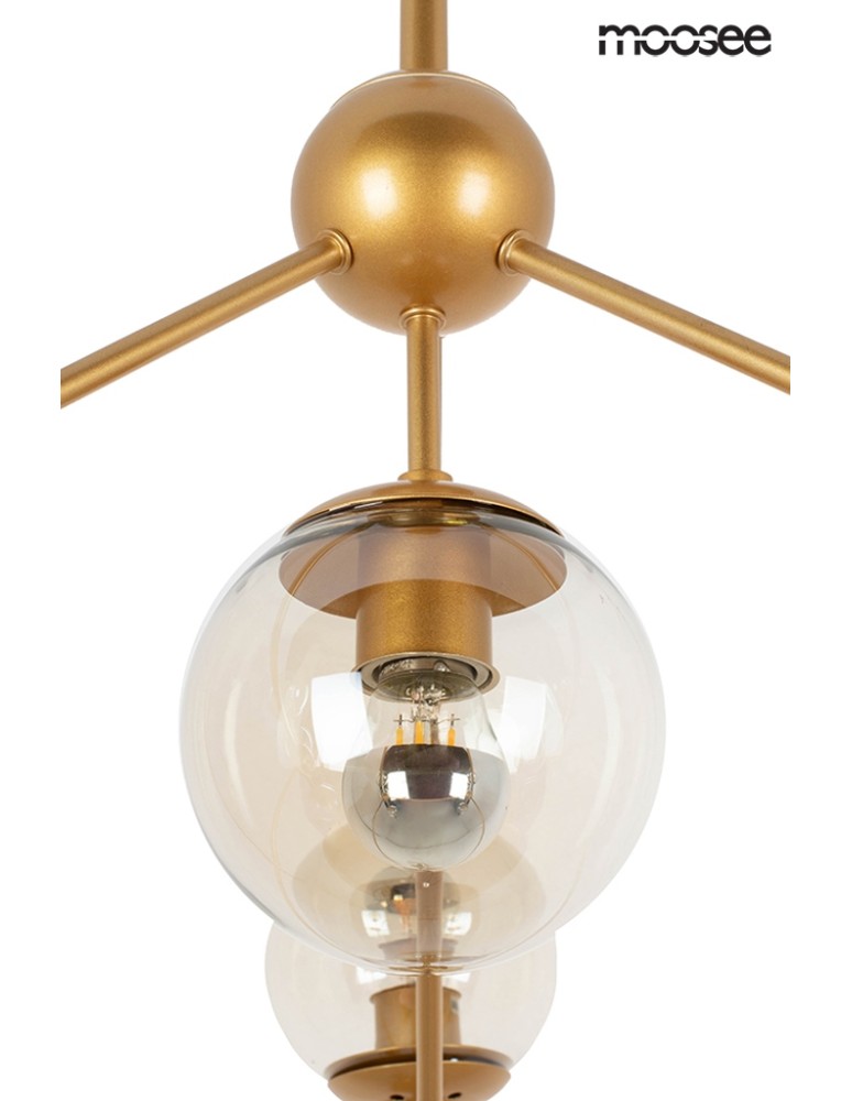 Moosee MOOSEE lampa wisząca ASTRIFERO 10 złota / bursztynowa (MSE010100182) Moosee MOOSEE lampa wisząca ASTRIFERO 10 złota / bursztynowa (MSE010100182)