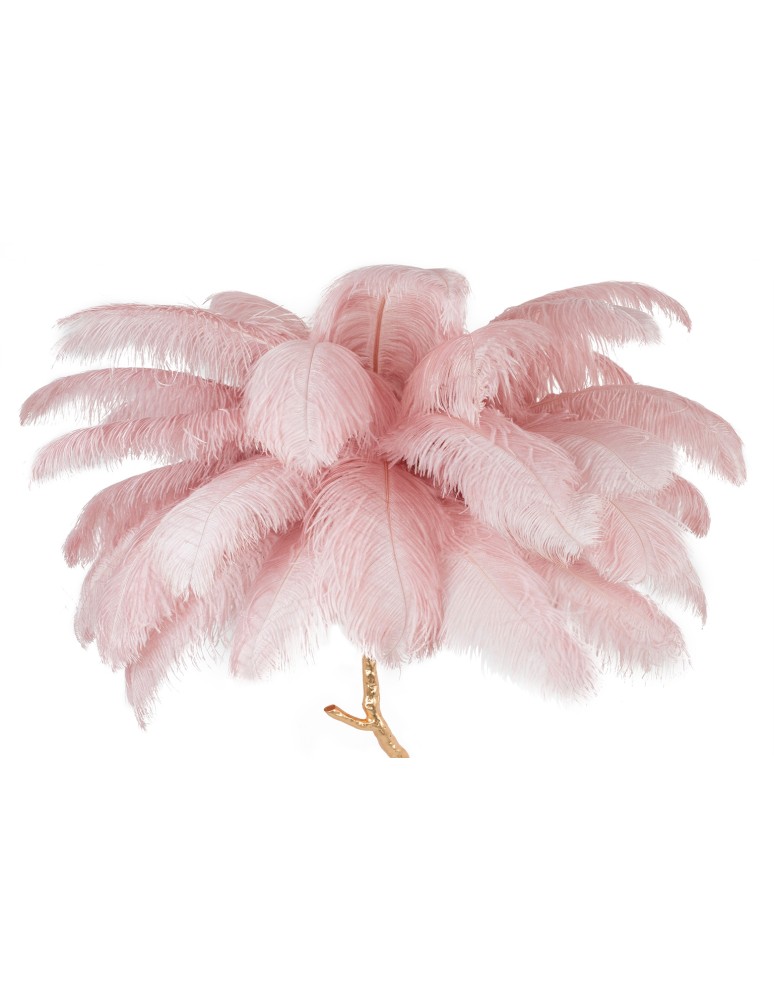 King Home Lampa podłogowa TIFFANY 175 różowa mosiądz / naturalne pióra (JL0019.PINK) King Home Lampa podłogowa TIFFANY 175 różowa mosiądz / naturalne pióra (JL0019.PINK)