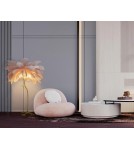 King Home Lampa podłogowa TIFFANY 175 różowa mosiądz / naturalne pióra (JL0019.PINK) King Home Lampa podłogowa TIFFANY 175 różowa mosiądz / naturalne pióra (JL0019.PINK)