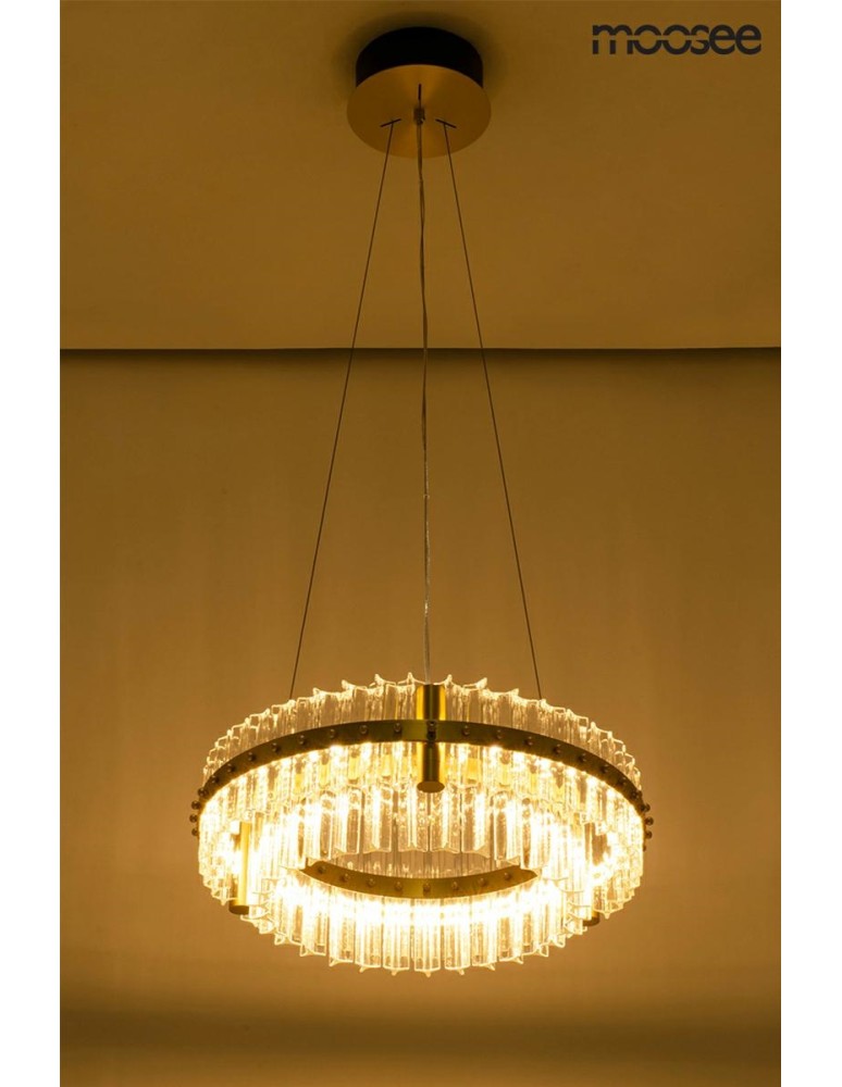 Moosee MOOSEE lampa wisząca SATURNUS 47 DUO złota - LED, kryształ, stal szczotkowana (MSE010100166) Moosee MOOSEE lampa wisząca SATURNUS 47 DUO złota - LED, kryształ, stal szczotkowana (MSE010100166)